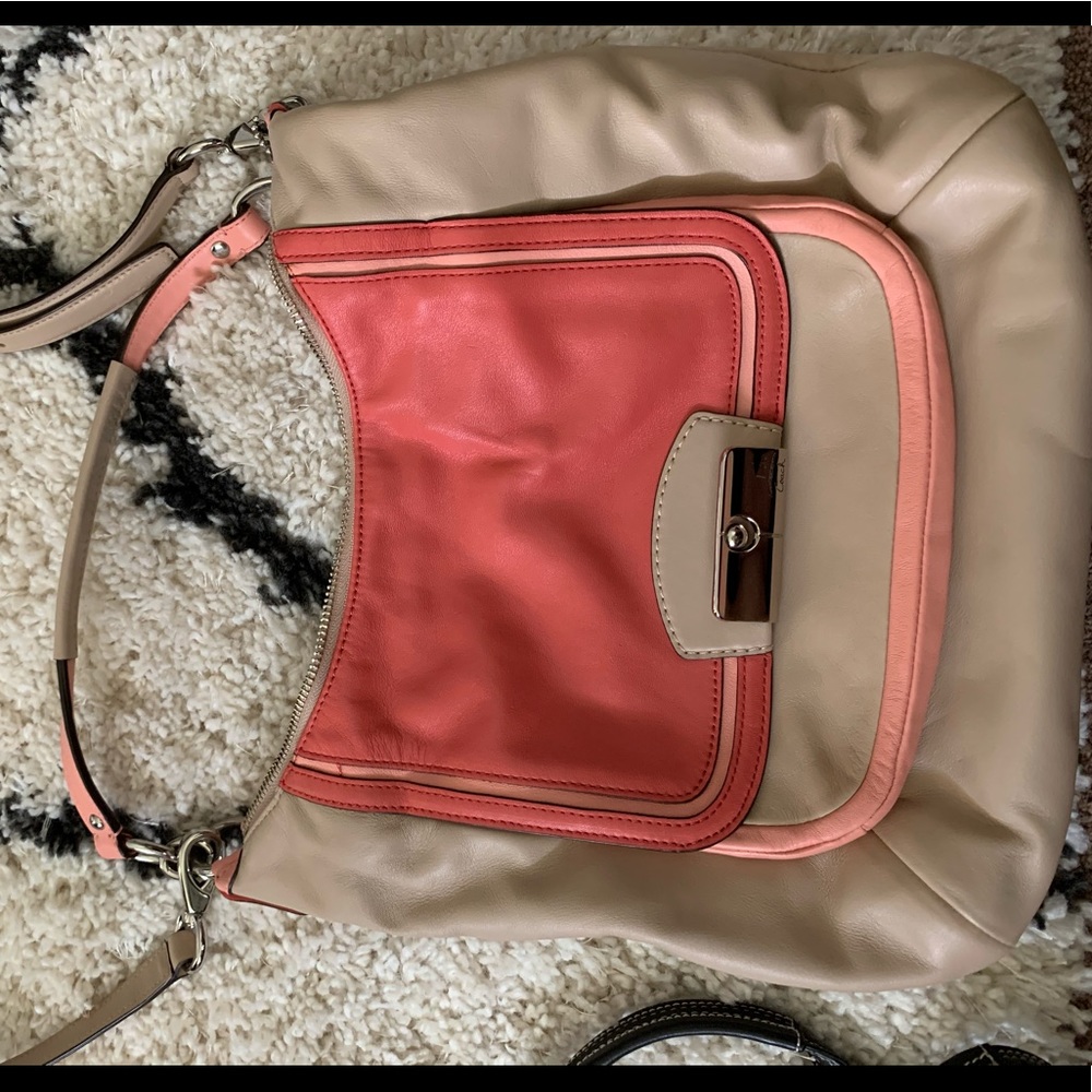Coach color block handbag